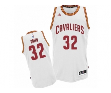 Men Adidas Cleveland Cavaliers #32 Jeff Green Swingman White Home NBA Jersey