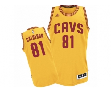 Men Adidas Cleveland Cavaliers #81 Jose Calderon Authentic Gold Alternate NBA Jersey