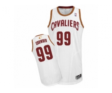 Men Adidas Cleveland Cavaliers #99 Jae Crowder Authentic White Home NBA Jersey