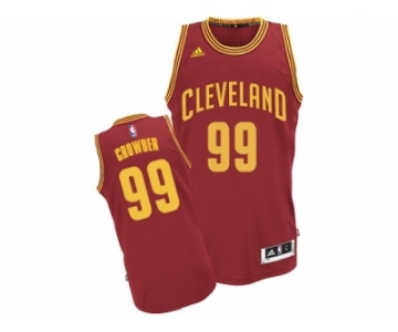 Men Adidas Cleveland Cavaliers #99 Jae Crowder Swingman Wine Red Road NBA Jersey