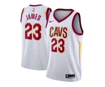 Men Nike Cleveland Cavaliers #23 LeBron James White Stitched NBA Swingman Jersey