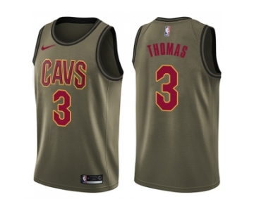 Men Nike Cleveland Cavaliers #3 Isaiah Thomas Green Salute to Service NBA Swingman Jersey