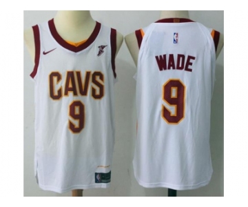 Men Nike Cleveland Cavaliers #9 Dwyane Wade White Stitched NBA Swingman Jersey