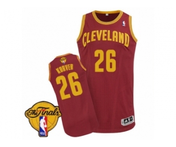 Men's Adidas Cleveland Cavaliers #26 Kyle Korver Authentic Wine Red Road 2017 The Finals Patch NBA Jersey