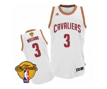 Men's Adidas Cleveland Cavaliers #3 Derrick Williams Swingman White Home 2017 The Finals Patch NBA Jersey