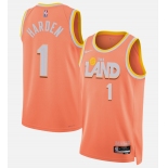 Men's Cleveland Cavaliers #1 James Harden Orange 2025-26 City Edition Stitched Basketball Jersey