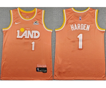 Men's Cleveland Cavaliers #1 James Harden Orange 2025-26 City Edition Stitched Jersey