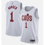 Men's Cleveland Cavaliers #1 James Harden White 2026 Association Edition Stitched Basketball Jersey