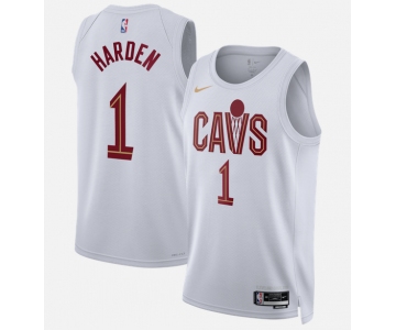 Men's Cleveland Cavaliers #1 James Harden White 2026 Association Edition Stitched Basketball Jersey