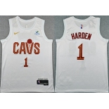 Men's Cleveland Cavaliers #1 James Harden White 2026 Association Edition Stitched Stitched Jersey