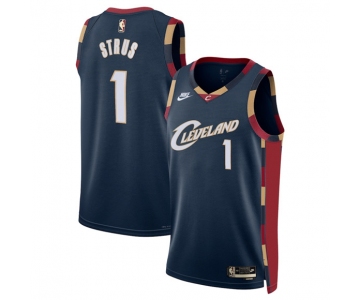 Men's Cleveland Cavaliers #1 Max Strus Navy 2025 Classic Edition Stitched Jersey