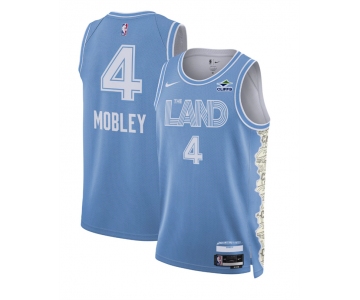 Men's Cleveland Cavaliers #4 Evan Mobley Light Blue 2024-25 City Edition Stitched Jersey