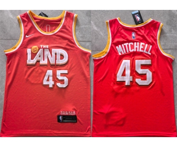 Men's Cleveland Cavaliers #45 Donovan Mitchell Orange 2025-26 CityEdition Stitched Jersey