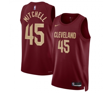 Men's Cleveland Cavaliers #45 Donovan Mitchell Red Nike Swingman Player Jersey