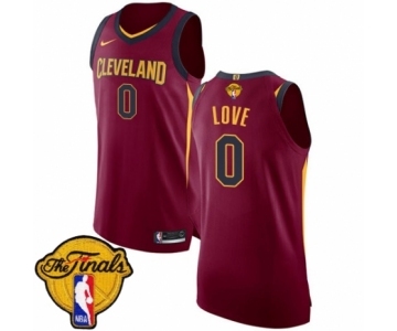 Men's Nike Cleveland Cavaliers #0 Kevin Love Authentic Maroon 2018 NBA Finals Bound NBA Jersey - Icon Edition