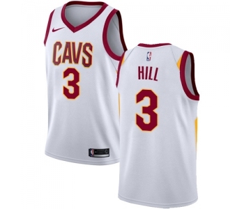Men's Nike Cleveland Cavaliers #3 George Hill Authentic White NBA Jersey - Association Edition
