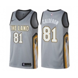 Men's Nike Cleveland Cavaliers #81 Jose Calderon Swingman Gray NBA Jersey - City Edition