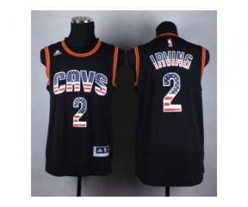 NBA Cleveland Cavaliers #2 Kyrie Irving Black jerseys(USA Flag Fashion)