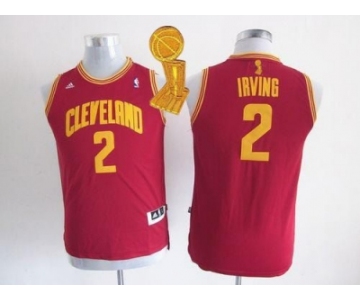 NBA Youth Cleveland Cavaliers #2 Kyrie Irving Red The Champions Patch Stitched Jerseys