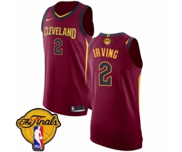 Youth Nike Cleveland Cavaliers #2 Kyrie Irving Authentic Maroon 2018 NBA Finals Bound NBA Jersey - Icon Edition