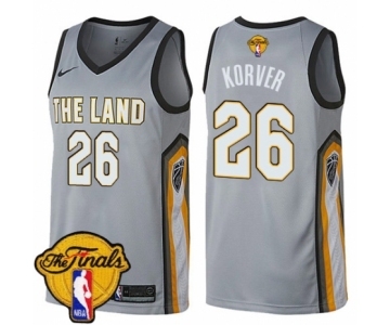Youth Nike Cleveland Cavaliers #26 Kyle Korver Swingman Gray 2018 NBA Finals Bound NBA Jersey - City Edition