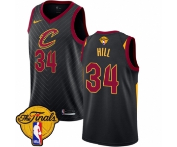 Youth Nike Cleveland Cavaliers #34 Tyrone Hill Authentic Black 2018 NBA Finals Bound NBA Jersey Statement Edition