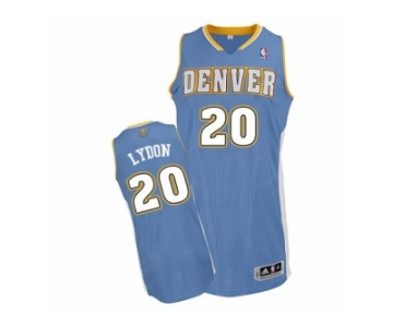 Men Adidas Denver Nuggets #20 Tyler Lydon Authentic Light Blue Road NBA Jersey