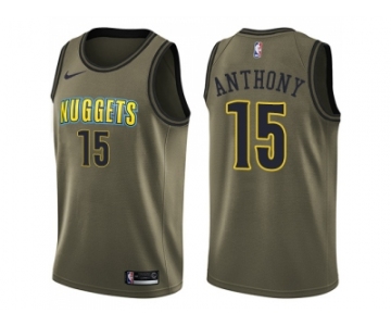 Men Nike Denver Nuggets #15 Carmelo Anthony Green Salute to Service NBA Swingman Jersey