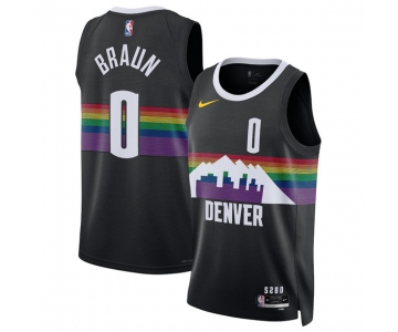 Men's Denver Nuggets #0 Christian Braun Black 2025-26 City Edition Stitched Basketball Jersey