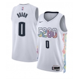 Men's Denver Nuggets #0 Christian Braun White 2024-25 City Edition Stitched Basketball Jersey Men's Denver Nuggets #0 Christian Braun White 2024-25 City Edition Stitched Basketball Jersey