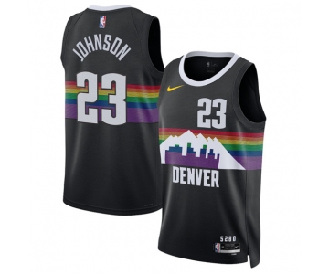 Men's Denver Nuggets #23 Cameron Johnson Black 2025-26 City Edition Stitched Basketball Jersey
