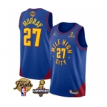 Men's Denver Nuggets #27 Jamal Murray Blue 2023 Nuggets Champions Patch And Finals Patch Statemenr Edition Stitched Basketball Jersey