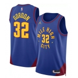 Men's Denver Nuggets #32 Aaron Gordon Blue Statement Edition Stitched Basketball Jersey Men's Denver Nuggets #32 Aaron Gordon Blue Statement Edition Stitched Basketball Jersey