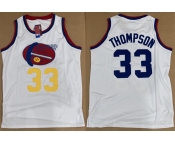 Men's Denver Nuggets #33 David Thompson White Stitched Basketball Jersey
