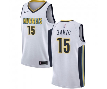 Men's Nike Denver Nuggets #15 Nikola Jokic Swingman White NBA Jersey - Association Edition