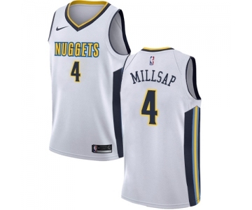 Men's Nike Denver Nuggets #4 Paul Millsap Swingman White NBA Jersey - Association Edition