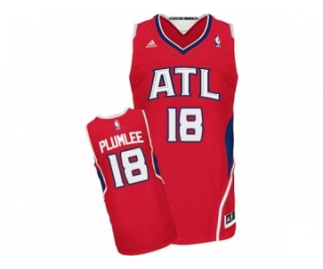 Men Adidas Atlanta Hawks #18 Miles Plumlee Swingman Red Alternate NBA Jersey