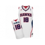 Men Adidas Atlanta Hawks #18 Miles Plumlee Swingman White Home NBA Jersey