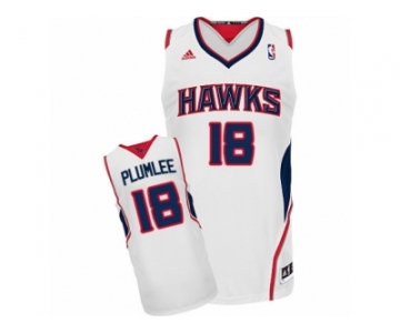Men Adidas Atlanta Hawks #18 Miles Plumlee Swingman White Home NBA Jersey