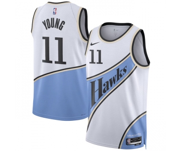 Men's Atlanta Hawks #11 Trae Young White 2024-25 City Edition Stitched Jersey
