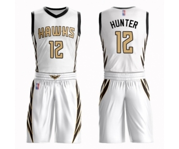 Men's Atlanta Hawks #12 De'Andre Hunter Authentic White Basketball Suit Jersey - City Edition