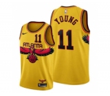 Men's Atlanta Hawks 2021-22 City Edition #11 Trae Young Orange Stitched Basketball Jersey