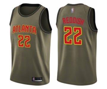 Men's Atlanta Hawks #22 Cam Reddish Swingman Green Salute to Service Basketball Jersey