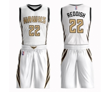 Men's Atlanta Hawks #22 Cam Reddish Swingman White Basketball Suit Jersey - City Edition