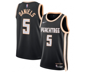 Men's Atlanta Hawks #5 Dyson Daniels Black 2025-26 City Edition Swingman Stitched Jersey