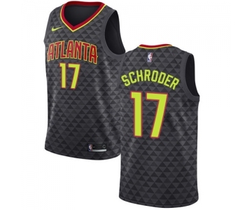 Men's Nike Atlanta Hawks #17 Dennis Schroder Swingman Black Road NBA Jersey - Icon Edition