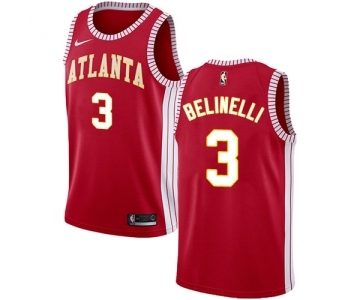 Men's Nike Atlanta Hawks #3 Marco Belinelli Swingman Red NBA Jersey Statement Edition