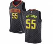 Men's Nike Atlanta Hawks #55 Dikembe Mutombo Swingman Black Road NBA Jersey - Icon Edition