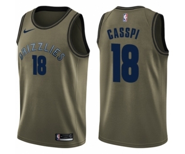 Youth Nike Memphis Grizzlies #18 Omri Casspi Swingman Green Salute to Service NBA Jersey