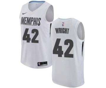 Youth Nike Memphis Grizzlies #42 Lorenzen Wright Swingman White NBA Jersey - City Edition